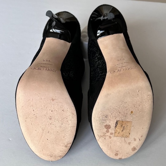 Jimmy Choo Black Suede/Mesh "Vivid" Ankle Booties Size 10.5 (40.5) With Box - Picture 6 of 14